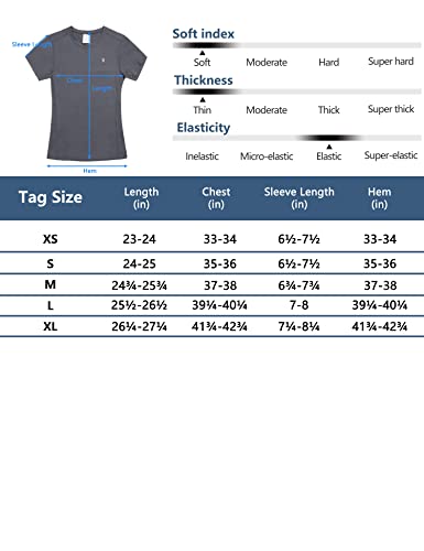 Little Donkey Andy Women's Short Sleeve Quick Dry T-Shirt Sun Protection Workout Stretch Basic Tops Tee (Steel Gray Xs) #TOP6