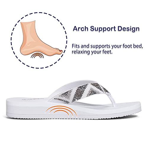 Ampeo Women's Arch Support Flip Flops Comfortable Casual Summer Beach Thong Sandals