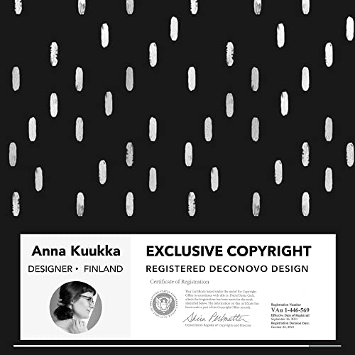 Deconovo Blackout Curtains 84 Inch Length 2 Panels Set, Living Room Curtains Black For Window Treatment, Silver Raindrops Printed Thermal Curtain Drapes, Soundproof And Light Blocking, 52X84 Inch #TOP3