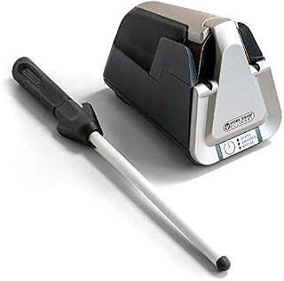 Work Sharp Culinary E5 Kitchen Knife Sharpener with Ceramic Honing Rod, Gray, 7.2