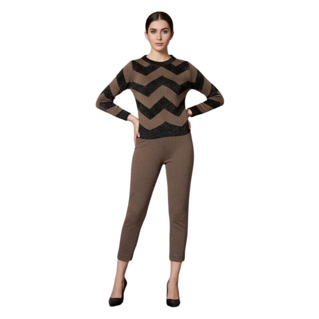 Wooltree Women’s Heavy Winter Cordset | Premium Woolen Co-ord Set for Warmth & Style | Full Sleeve Top & Pant Set-image-36