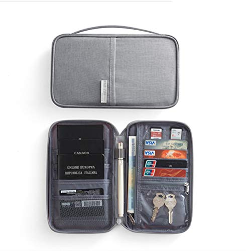 CARTEIRA CASE PORTA PASSAPORTE E DOCUMENTOS PARA VIAGEM (Cinza)