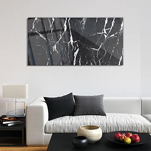 Image sur verre salon 120x60cm déco murale effet marbre abstrait - 3