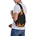 WOEZKEX Fashion Flame fire Chest Crossbody Casual Sling Bags Shoulder Backpack Daypack Gym Bags For Picnics, Hiking, Beach, Gym, Cycling
