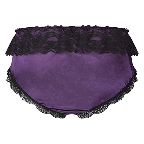 Men's Briefs Underwear Maid Sissy Satin Panties Lace Crossdresser Bikini Bottoms2