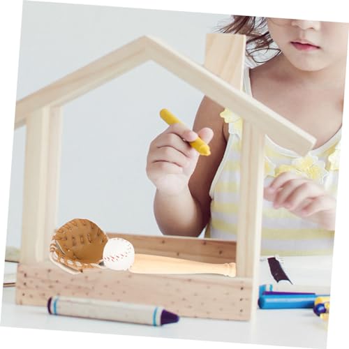 BESTonZON 1 Conjunto De Miniaturas Esportivas De Beisebol Casa De Bonecas Kit De Beisebol Itens Espo