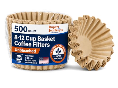 8-12 Cup Basket Coffee Filters (Natural Unbleached, 500)