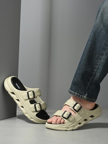 Image of DOCTOR HEALTH SUPER SOFT Men EVA Double Strap Sandals | Adjustable Buckle Comfort Slides | Lightweight Anti-Slip Ventilated Casual Sandals for Everyday Indoor Outdoor Wear