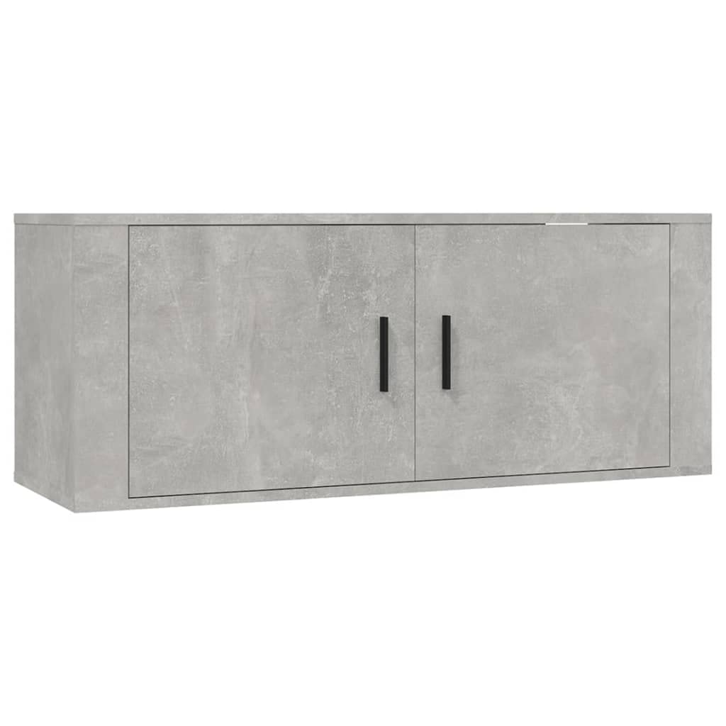3-TLG. TV-Schrank-Set, Betongrau, Holzwerkstoff, Modernes Media-Center für Wohnzimmer, Stabile TV-Konsole mit viel Stauraum, Wandmontage