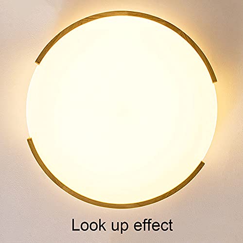 Plafonnier LED moderne rond en bois de 25cm ultra-mince - 5