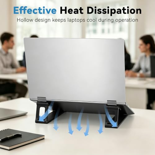 Image of Laptop Stand for Desk ABS+Metal Portable Computer Riser Notebook Holder Printer Stand Office Desk Accessories Compatible with MacBook Air, Pro, Dell, HP, Lenovo and All 10-17 inch Laptops