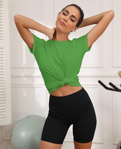 Image of KevaMolly Workout Tops for Women UPF50+ Breathable Loose Fit Yoga T Shirts Short Sleeve Running Gym Athletic Tee Top
