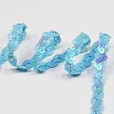 12 Meter, breites Paillettenband, 1,5 cm, hellblau, zum Nähen, Kleider, Tanzkostüme, Stirnband (Hellblau)