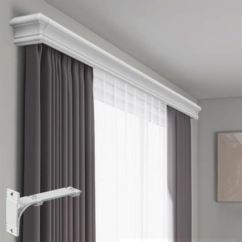 Three-in-One Minimalist Room Divider Track System, Double Track Ceiling-Mounted Ain Boxes, Splicable Integrated Rail with Detachable Cover (L290cm/114.1in)