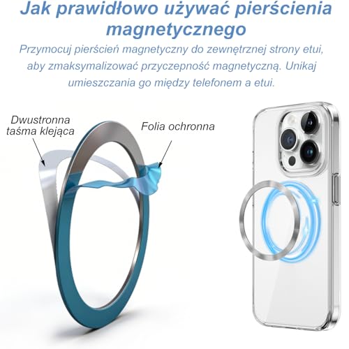 GONSIFACHA Magnetyczny Uchwyt Samochodowy do Telefonu kompatybilny z MagSafe, Przyssawka Próżniowa, Obrót 360°, Silne Magnesy N52, Składany, kompatybilny z iPhone 17 16 15 14 i większością smartfonów