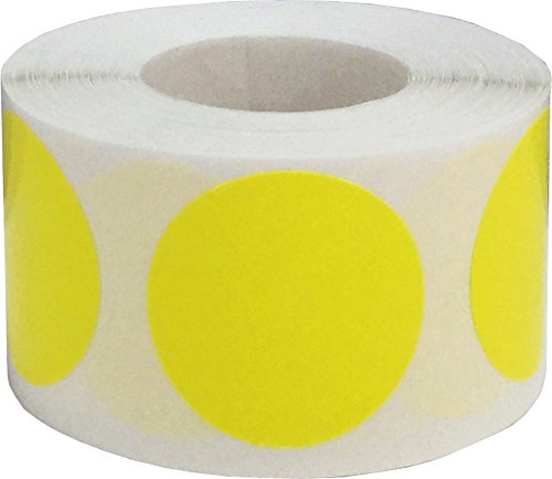 Étiquettes de code couleur jaune vif de 3,8 cm adhésives et faciles à décoller