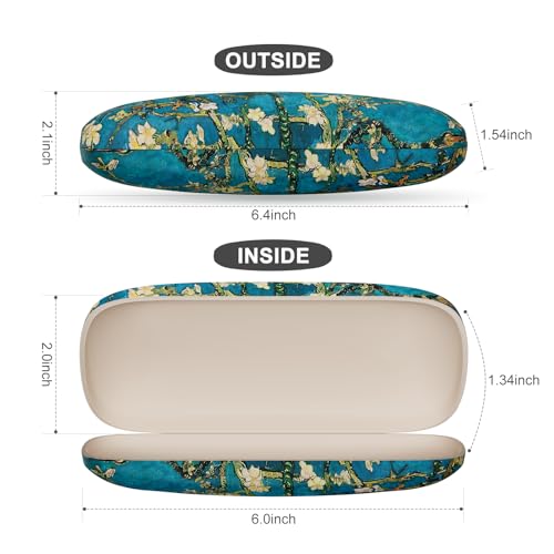 Image of Eyeglasses Case, Portable Hard Shell Protective Case for Glasses, Eyeglass Holder Box for Women with Cleaning Cloth