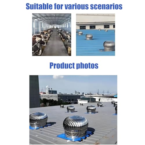 Turbina de acero inoxidable para flujo de aire eficiente en techos 8