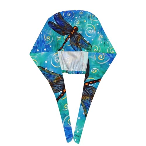 Image of Cute Pug Dog Print Working Cap Scrub Cap with Sweatband,Adjustable Fashion Bandage Tie Back Hat Headwear for Women Men