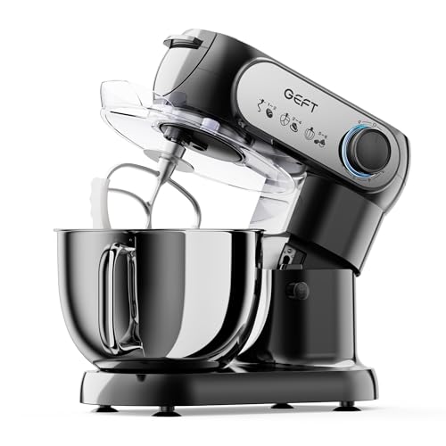 Image of Stand Mixer, 3.5QT+6QT Two Bowls Kitchen Electric Mixer, 600W 6+P speed Tilt-Head Food Mixer with Stainless Steel Bowl, Dishwasher-Safe Dough Hook, Flat Beater, Wire Whisk, Splash Guard, Black