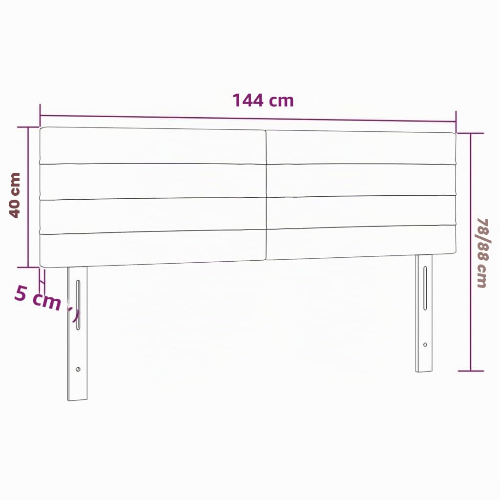 vidaXL Têtes de lit Gris Clair 144x5x78/88 cm Tissu