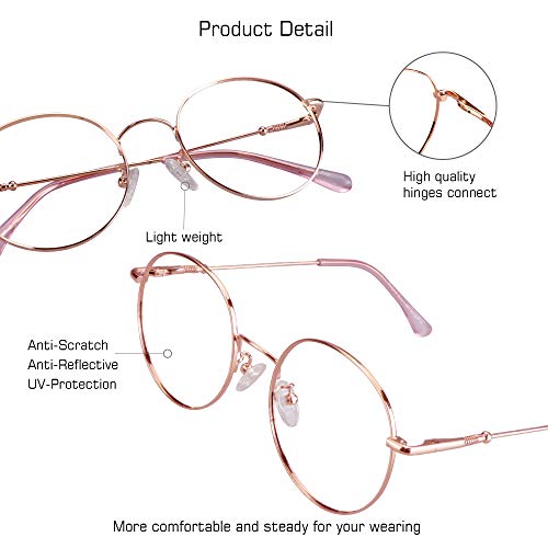 Image of VisionGlobal Blue Light Blocking Glasses for Women Men, Computer Reading, TV Glasses, Stylish Oval Frame