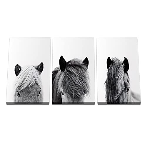 Toile cheval abstrait triptyque HD pour décoration salon et chambre - 2