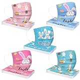 50Pack Women's Easter Day Face Mask Disposable Covering Adult Holiday Balaclava Designer Easter Bunny Easter Eggs