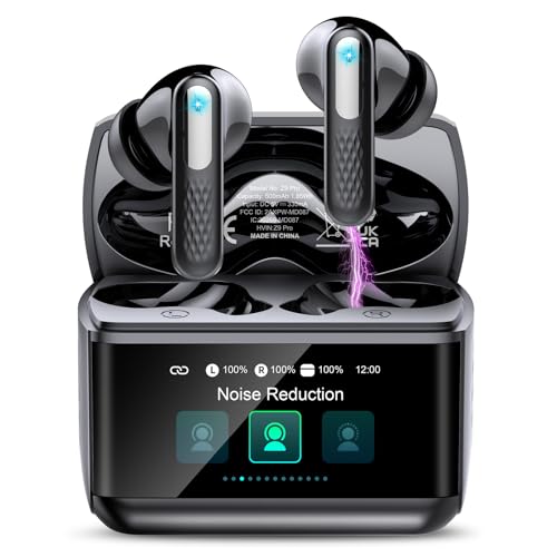 ZYHKON Wireless Earbuds, Bluetooth 5.4 Headphones 48H Deep Bass Stereo Ear Buds,Transparency Mode, IPX7 Bluetooth Earbuds, 5 EQ Modes, Dark Black