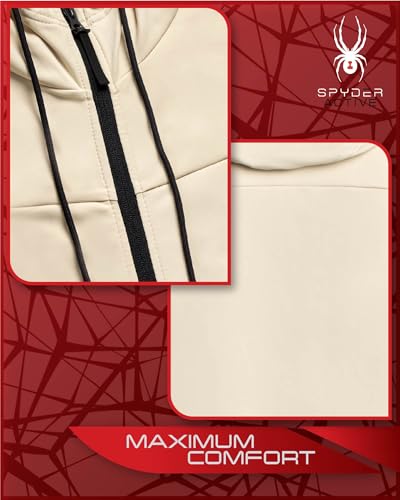 Spyder Men's Active Hoodie - Peached Super Plush Full Zip Up Hoodie Sweatshirt - Warm Outdoor Pullover Hoodies for Men (S-XL)4