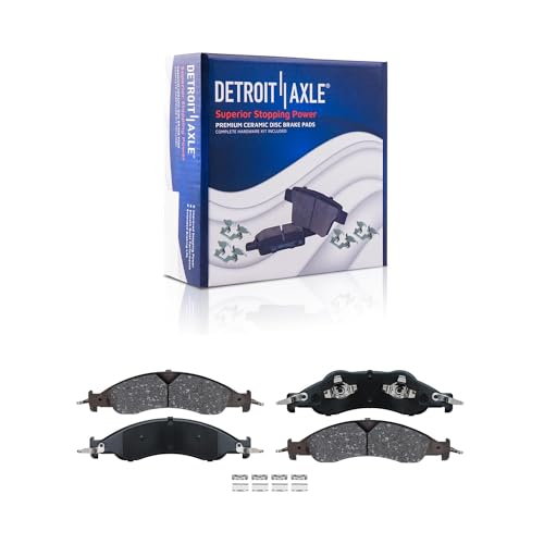 Image of Detroit Axle - Front Brake Kit for 2007 2008 2009 Ford Expedition | Lincoln Navigator Drilled & Slotted Brake Rotors Ceramic Brake Pads Replacement
