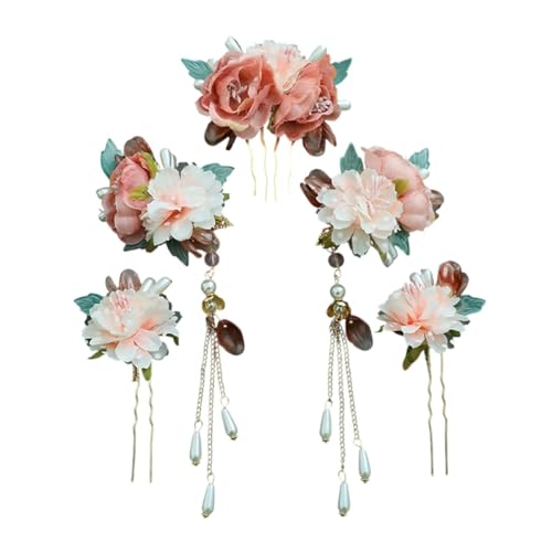 New 2026 Classical Flower Chinese Style Hairpin Earring Pearl Chinese