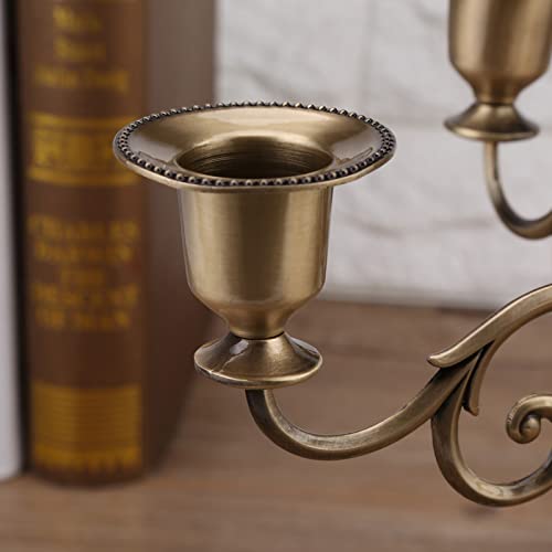 Candélabre 5 bras mariage et décoration de maison style européen en alliage bronze antique