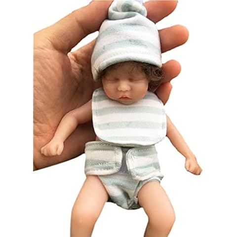 Reborn Dolls, 6 inch/15cm Mini Full Body Vinyl & Silicone Babies Doll with Curly Rooted Hair Clothes Realistic Baby Dolls Best Gift for Xmas Birthday Cover