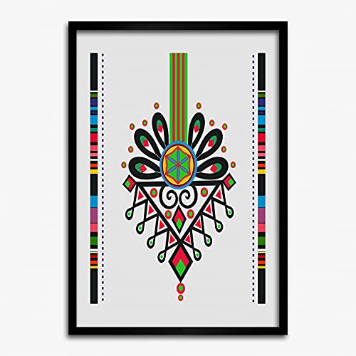 Cadre photo 50x70 en bois avec affiche motif folklorique polonais tableau moderne