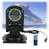 Zusammenklappbar Marine Suchscheinwerfer, 12v-24v Schiff LED Suchscheinwerfer mit Fernbedienung, 360 Grad Drehbar Fernscheinwerfer, für Yachten Fischerboote Polizeiboote Autos LKW13.4*9.3*10.3in,50w