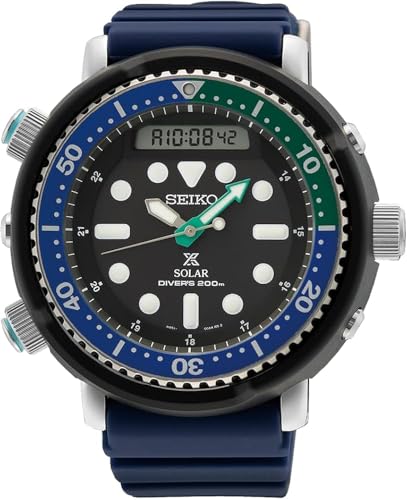 Caratterizzato da una fascia blu, cassa argentata e nera, cristallo Hardlex resistente ai graffi