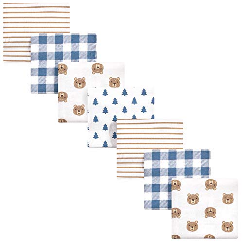 Image of Hudson Baby Unisex Baby Cotton Flannel Receiving Blankets Bundle, Little Bear, One Size