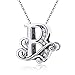 ABAOLALA Solid 925 Sterling Silver with Cubic Stones, Complete A~Z Gift Options Alphabet Charm Letter Beads fit Bracelets