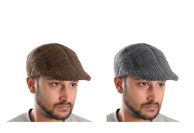 Golf/Flat Caps for Men (Pack of 2)