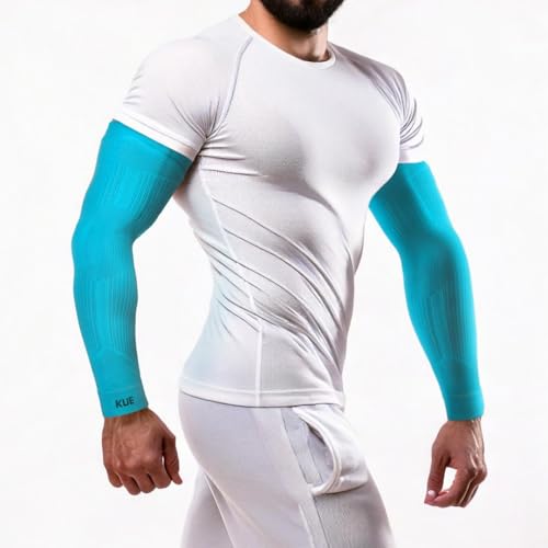 Image of KUE Compression Arm Sleeves for Men & Women | Sports Arm Sleeves for Running, Cricket & Cycling | UV Protection Cooling Sleeves | Arm Compression Sleeve for Joint Pain Relief