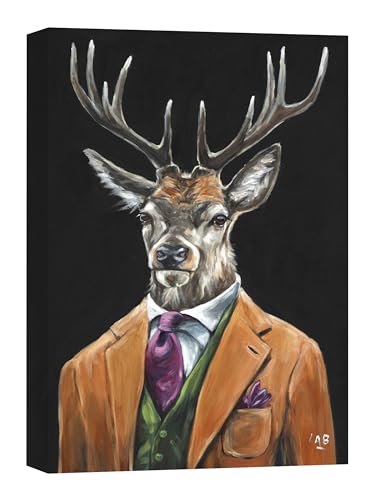 Impression sur toile cerf Louise Brown | Œuvre d'art Gentleman premium