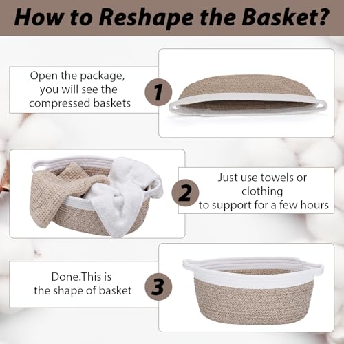 Image of woric Small Woven Storage Basket Dog Toy Baskets for Fall Gifts Empty