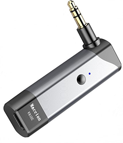 Maceton WM4BE Bluetooth4.1受信機 Bluetoothレシーバー Beatsヘッドホンに直結適用のカスタムレシーバー カーオーディオ3.5mmAUX対応 マイクつき通話対応 CSRブルートゥースチップ採用 内蔵アメリカTIアンプチップ 充電しながら再生対応（チタンカラー）