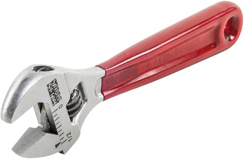 Miniatura 6 de Klein Tools D506-4 Llave de accionamiento ajustable, forjada con acabado cromado pulido y un mango sumergido de plástico, 4 pulgadas
