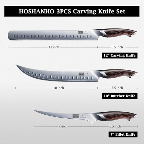 Set 3 couteaux saumon acier japonais 10Cr15 HOSHANHO – Image 4