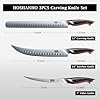 HOSHANHO Carving Knife Set 3PCS, Japanese High Carbon Steel Brisket Slicing Knife Sets with Ergonomic Pakkawood Handle, Butcher Knife Breaking Knife Boning Knife for Meat Cutting