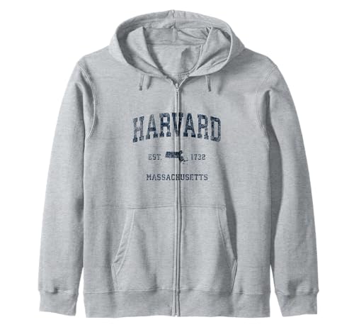 Harvard Massachusetts MA Vintage Sports Print Marine Sweat à Capuche