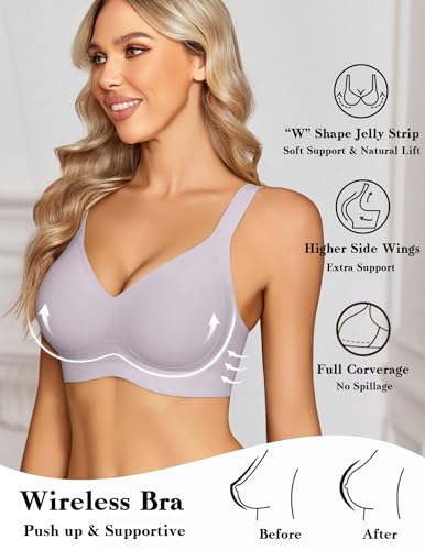 Image of Avidlove Wireless Bra for Women Seamless Push Up Full Coverage Bra Comfort Bralette Support Everyday Bra