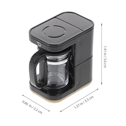 Luozzy Miniature Coffee Machine Model Plastic Mini Coffee Maker Toy 1: 12 Dollhouse Decoration Pretend Play For Kids Doll House Kitchen Coffee Pot Manchine Supplies - Black #TOP1